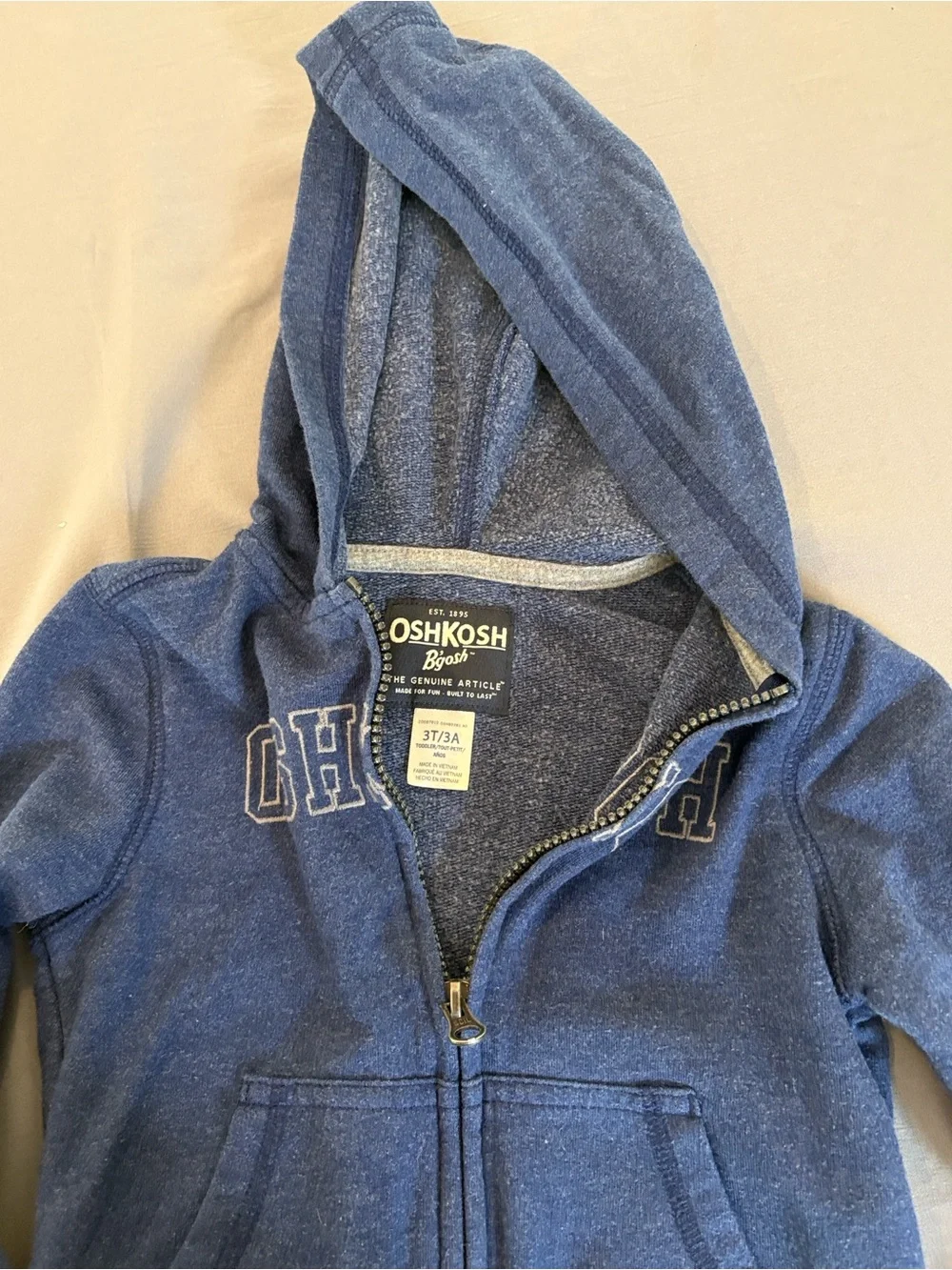 /OshKosh B'gosh Blue Zip-up Long Sleeve Hoodie Sz 3T